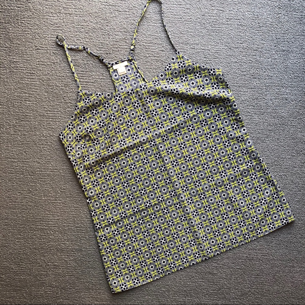 Jcrew size 4 yellow and navy geometric camisole
